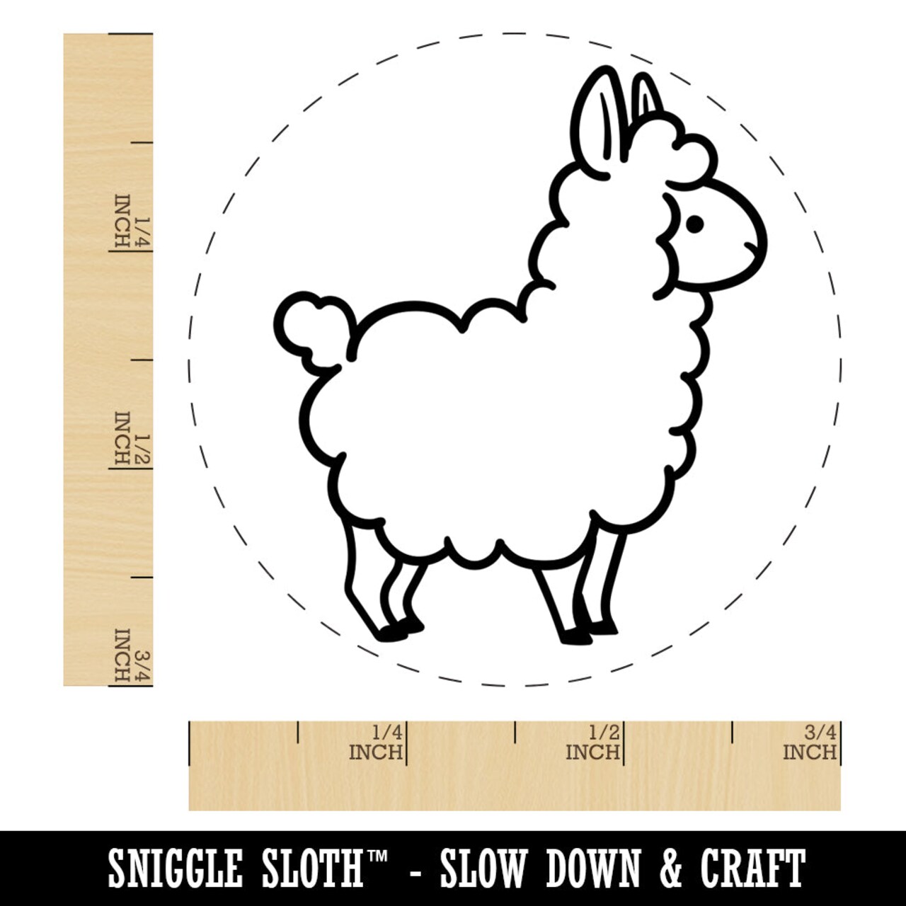 Chibi Little Llama Self-Inking Rubber Stamp for Stamping Crafting Planners